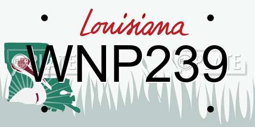 WNP239 Louisiana License Plate