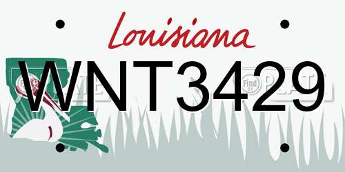WNT3429 Louisiana License Plate