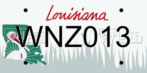 WNZ013 Louisiana License Plate