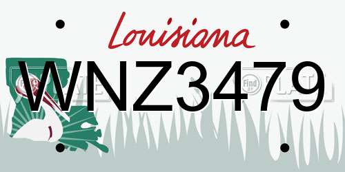 WNZ3479 Louisiana License Plate