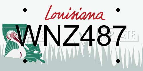 WNZ487 Louisiana License Plate