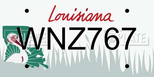 WNZ767 Louisiana License Plate