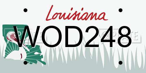 WOD248 Louisiana License Plate