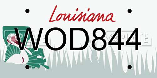 WOD844 Louisiana License Plate