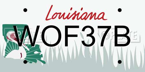 WOF37B Louisiana License Plate