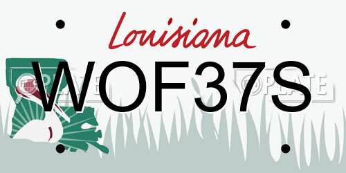 WOF37S Louisiana License Plate