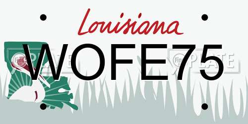 WOFE75 Louisiana License Plate