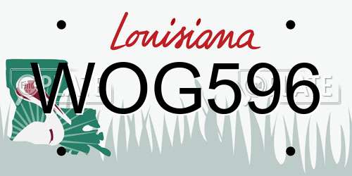 WOG596 Louisiana License Plate