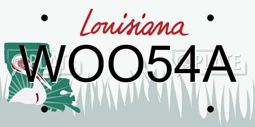 WOO54A Louisiana License Plate