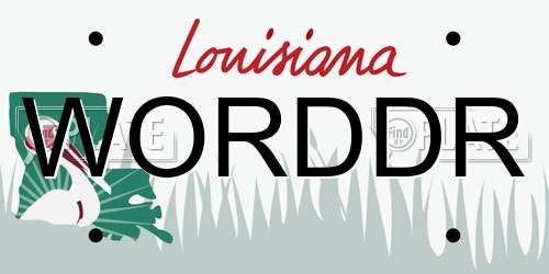WORDDR Louisiana License Plate