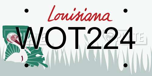 WOT224 Louisiana License Plate