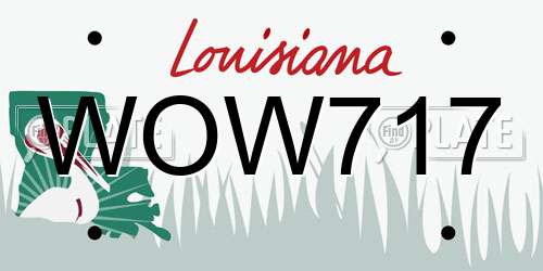WOW717 Louisiana License Plate