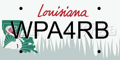 WPA4RB Louisiana License Plate