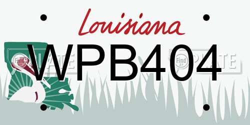 WPB404 Louisiana License Plate
