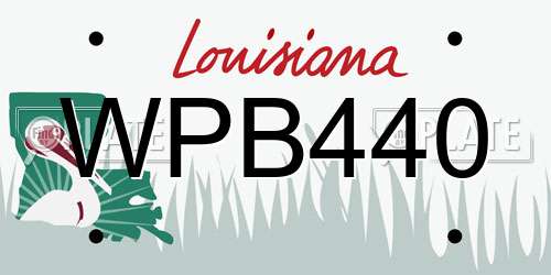 WPB440 Louisiana License Plate