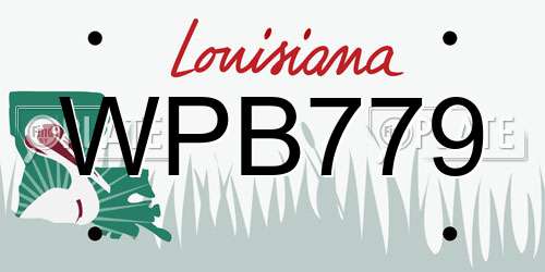 WPB779 Louisiana License Plate