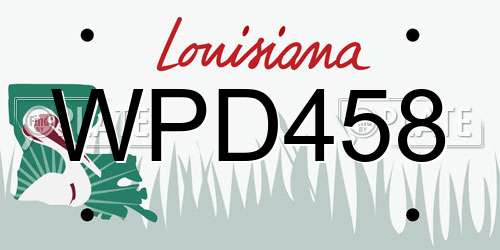 WPD458 Louisiana License Plate