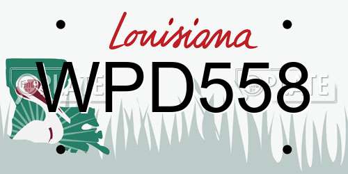 WPD558 Louisiana License Plate