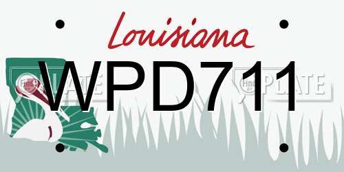 WPD711 Louisiana License Plate