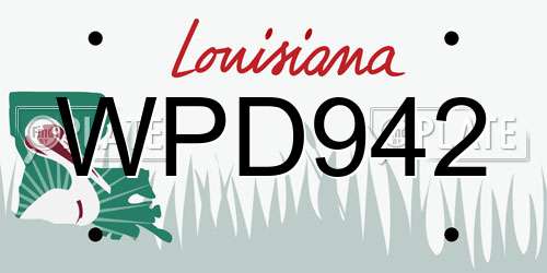 WPD942 Louisiana License Plate