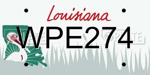 WPE274 Louisiana License Plate
