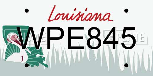 WPE845 Louisiana License Plate