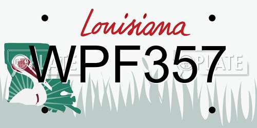 WPF357 Louisiana License Plate
