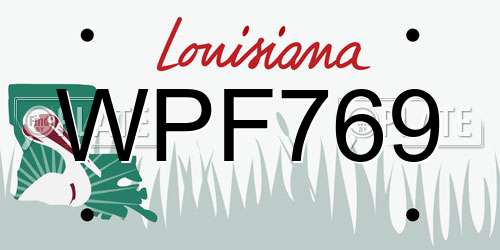 WPF769 Louisiana License Plate