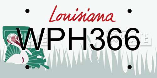 WPH366 Louisiana License Plate