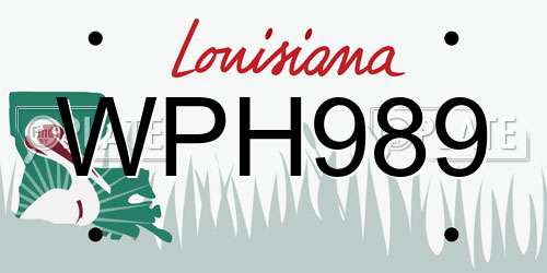 WPH989 Louisiana License Plate