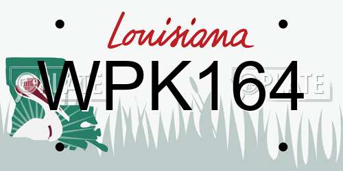 WPK164 Louisiana License Plate