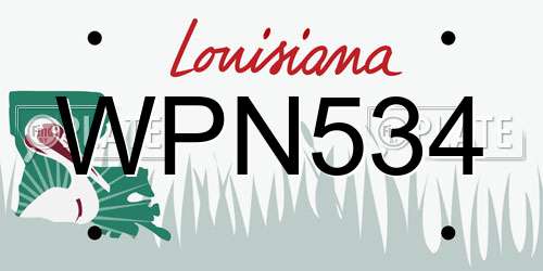 WPN534 Louisiana License Plate