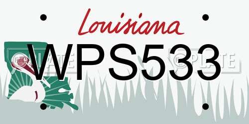 WPS533 Louisiana License Plate