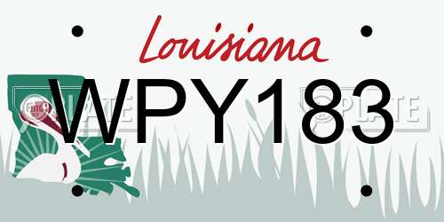 WPY183 Louisiana License Plate