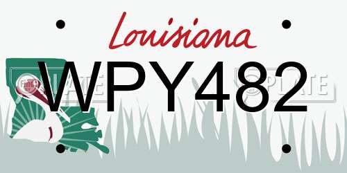 WPY482 Louisiana License Plate