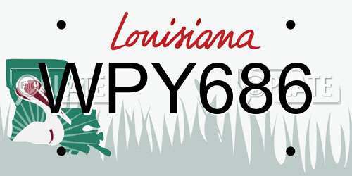 WPY686 Louisiana License Plate
