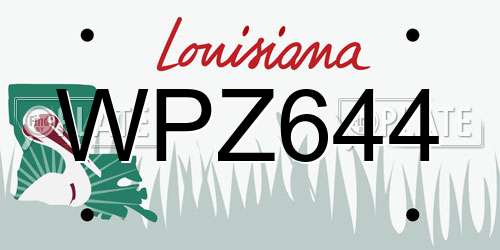 WPZ644 Louisiana License Plate