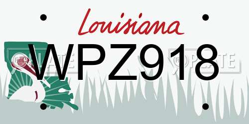 WPZ918 Louisiana License Plate