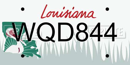 WQD844 Louisiana License Plate