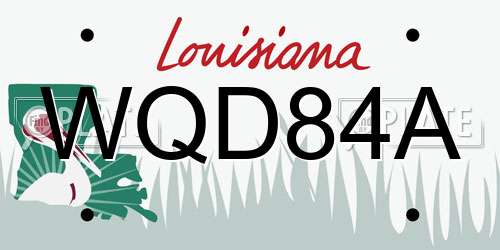 WQD84A Louisiana License Plate