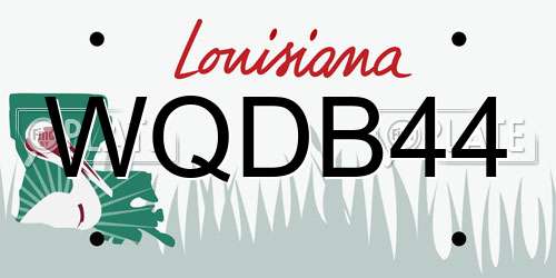 WQDB44 Louisiana License Plate