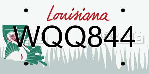 WQQ844 Louisiana License Plate
