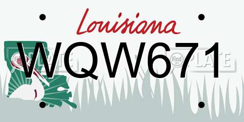 WQW671 Louisiana License Plate
