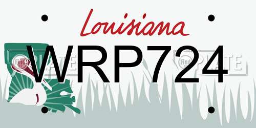 WRP724 Louisiana License Plate