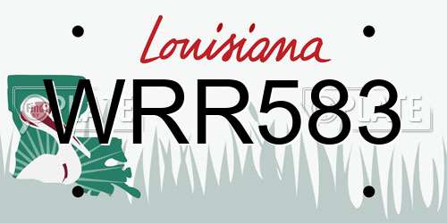 WRR583 Louisiana License Plate
