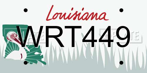 WRT449 Louisiana License Plate