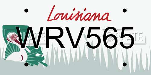 WRV565 Louisiana License Plate