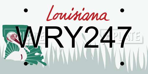 WRY247 Louisiana License Plate