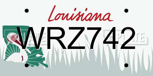 WRZ742 Louisiana License Plate