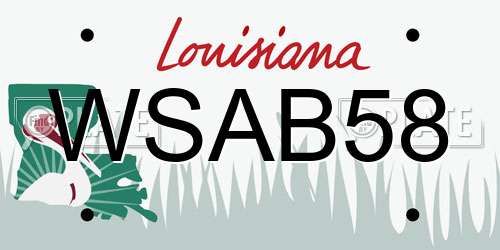WSAB58 Louisiana License Plate